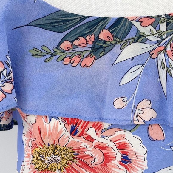 SOLD Yumi Kim Floral Rainforest Peri Rise Shine Blouse - Picture 6 of 9